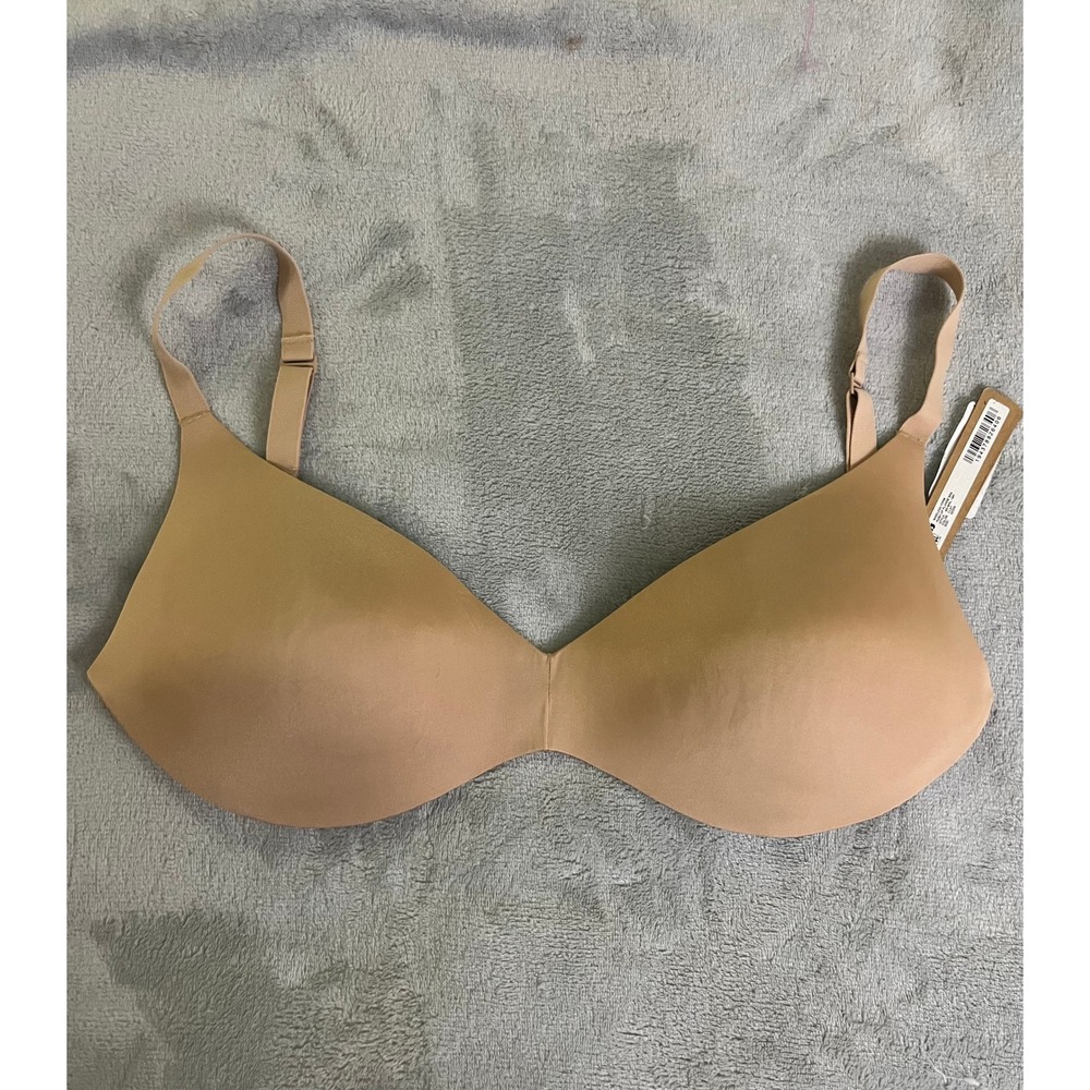 SKIMS 32DDD Wireless Form Push Up Plunge Bra Clay Tan BR-WRL-1891 NEW